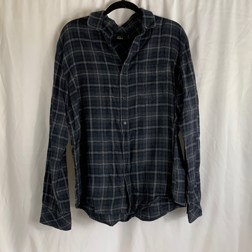 Rails Long Sleeve Casual BUtton-Down Shirt in Navy Size L NWT